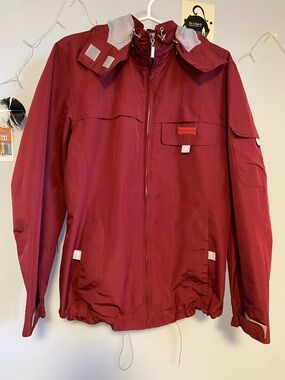 Woman’s Red Outdoor Hooded Jacket